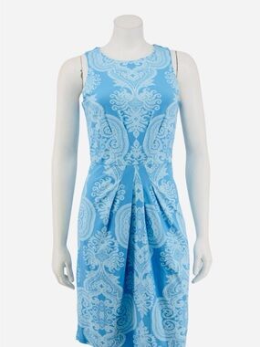 J. McLaughlin Sz XS Blue Paisley Print Catalina Sleeveless Light Print Dress